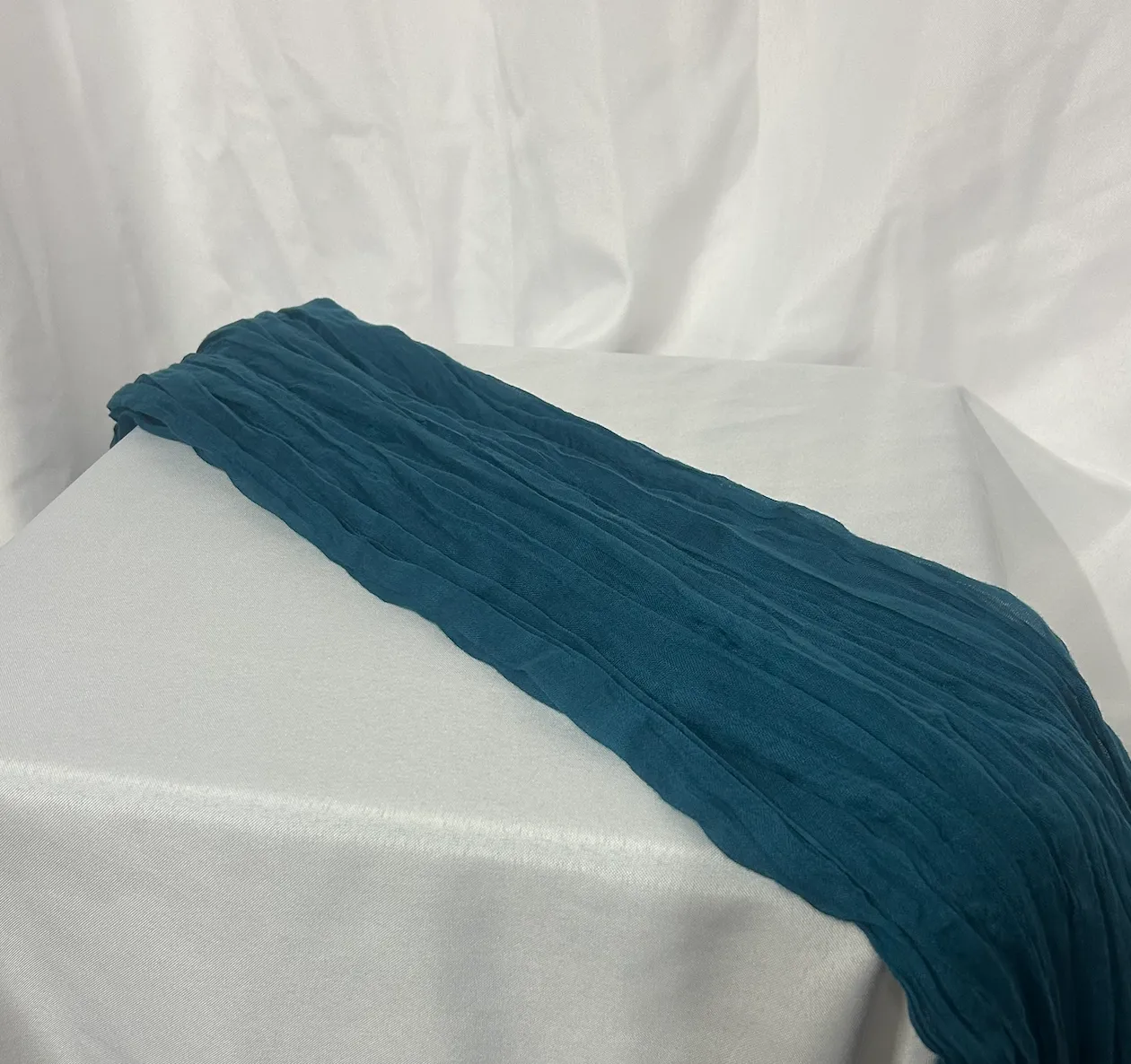 Teal 10ft Cheesecloth Table Runner
