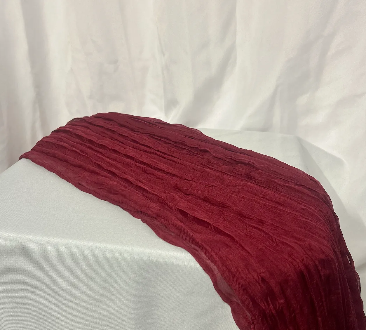 Burgundy 10 ft Cheesecloth Table Runner