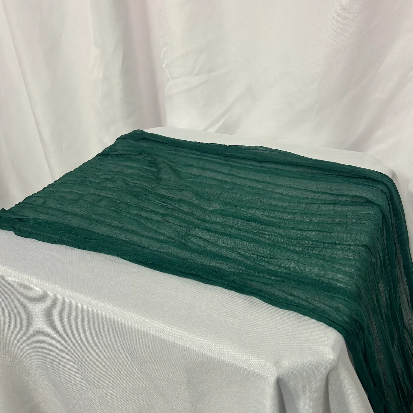 Emerald Green 13ft Cheesecloth Table Runner