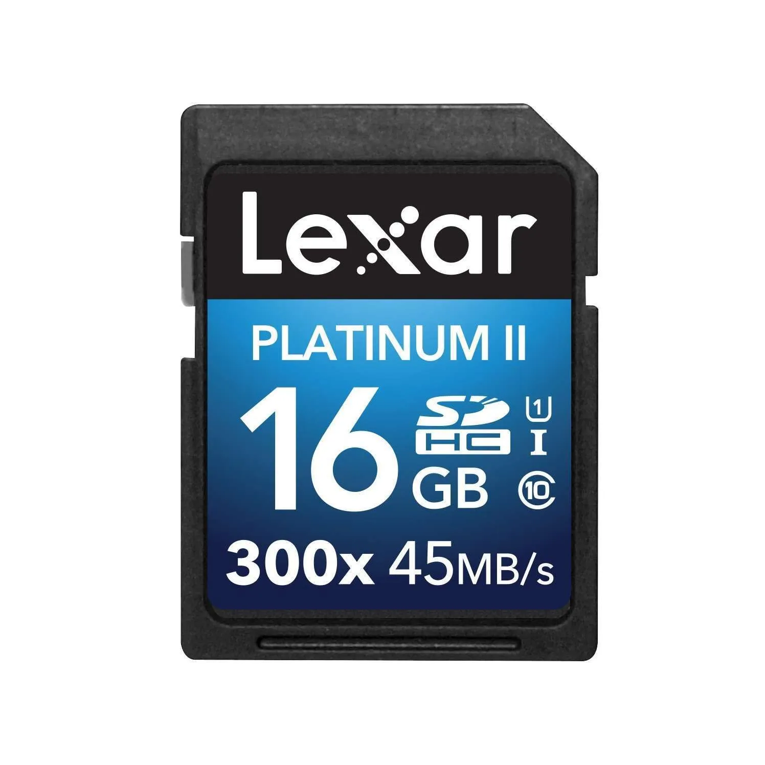 Lexar Platinum II 16GB 300x SDHC UHS-I/U1 (Up to 45MB/s Read) Flash Memory Card