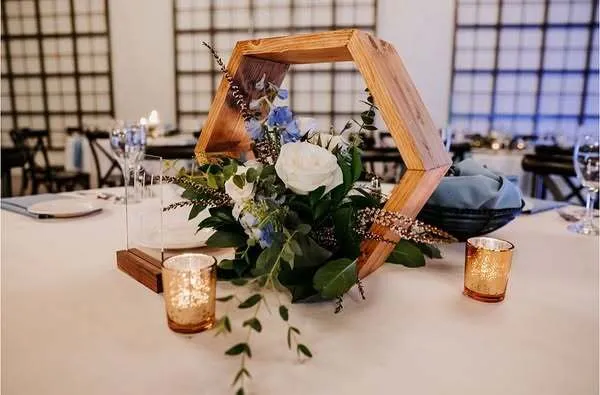 Hexagon Wooden Centerpiece Frames