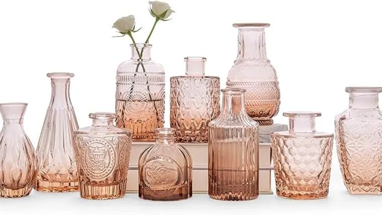 Assorted Amber Bud Vases