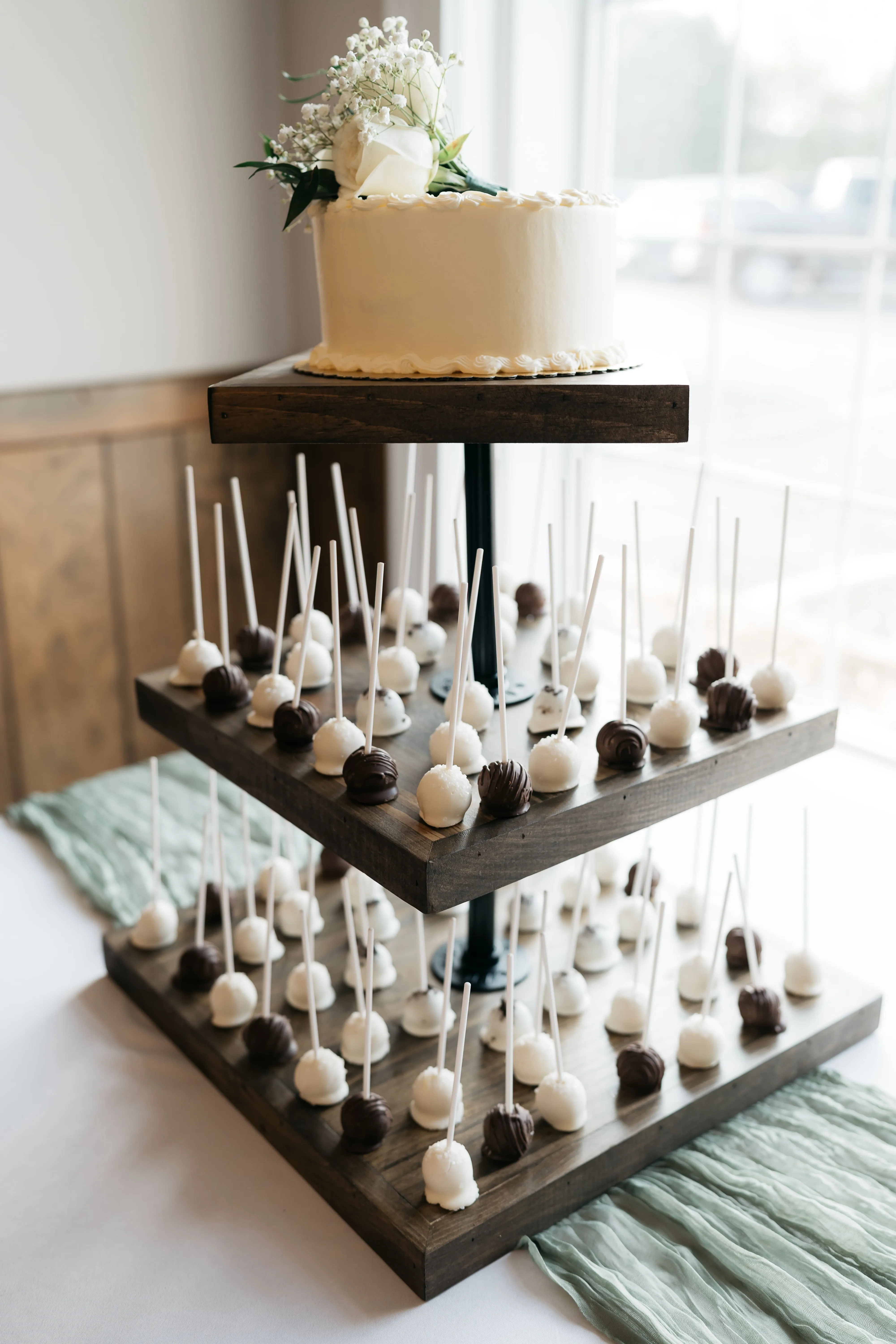 Wooden Square 3 Tier Dessert Stand