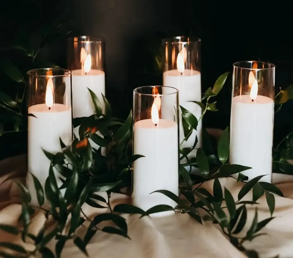 Flameless LED Hurricane Candles