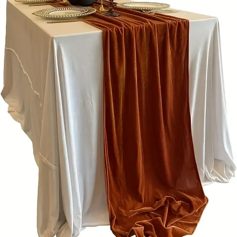 Velvet Table Runner - Terracotta