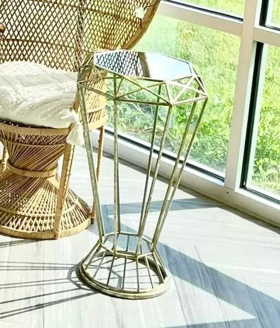 Gold Glass Side Table