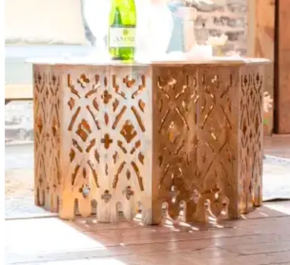 Wood Cut-Out Coffee Table