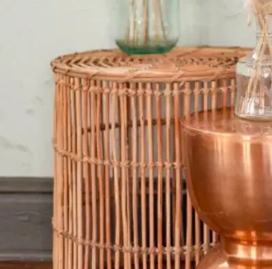 Natural Cane Nesting Tables