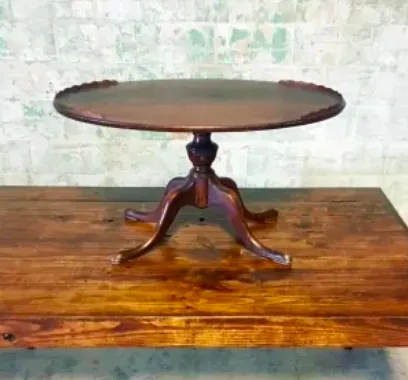 Oval Stained Wood Coffee Table