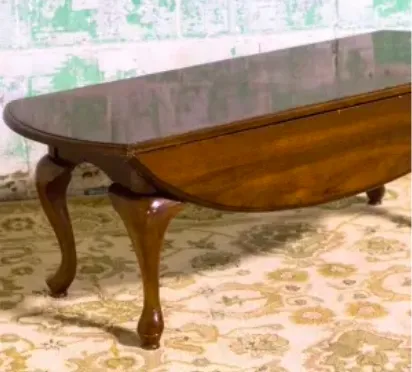 Stained Wood Drop-Leaf Coffee Table
