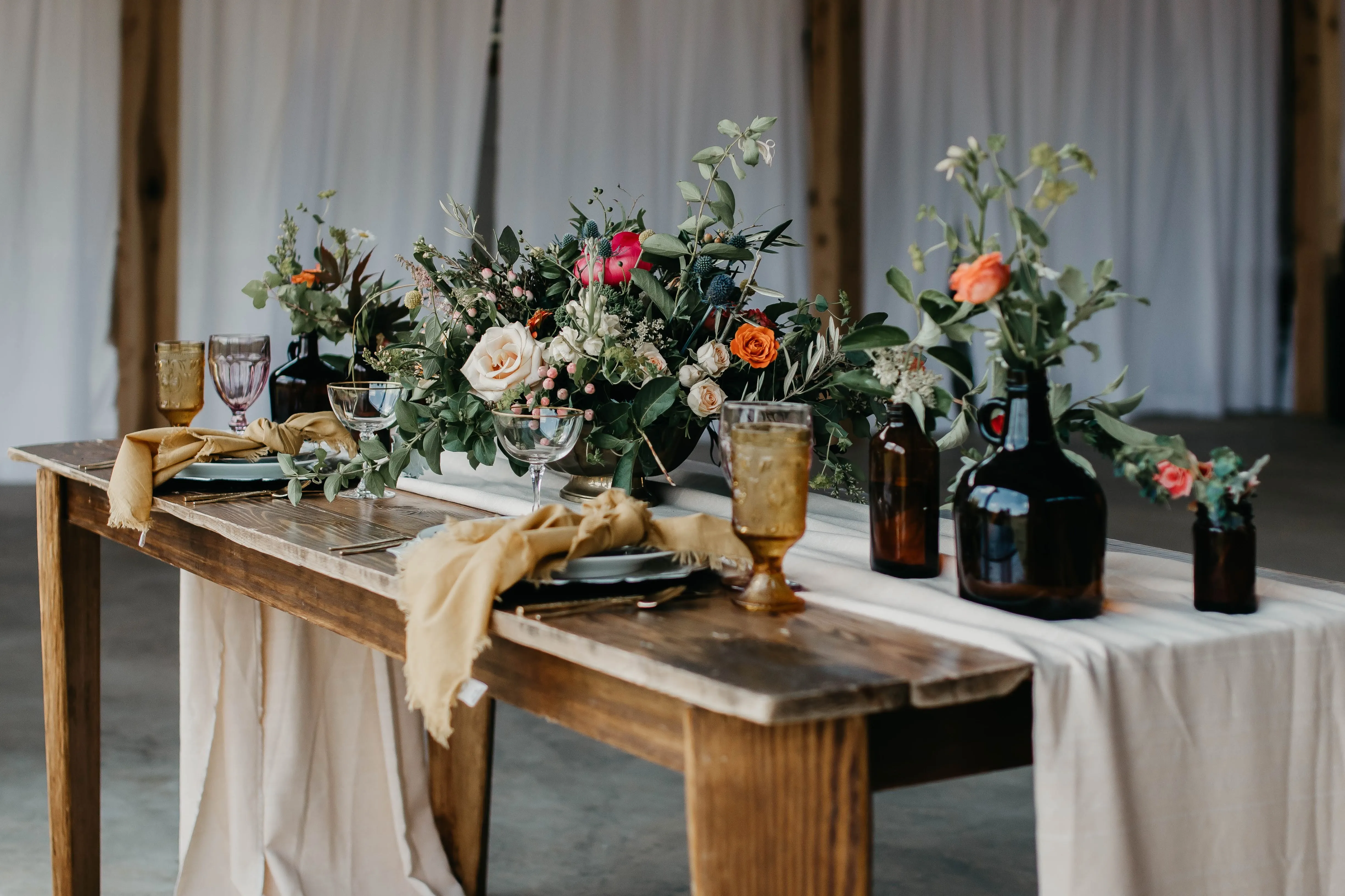 Amber Glass Vases