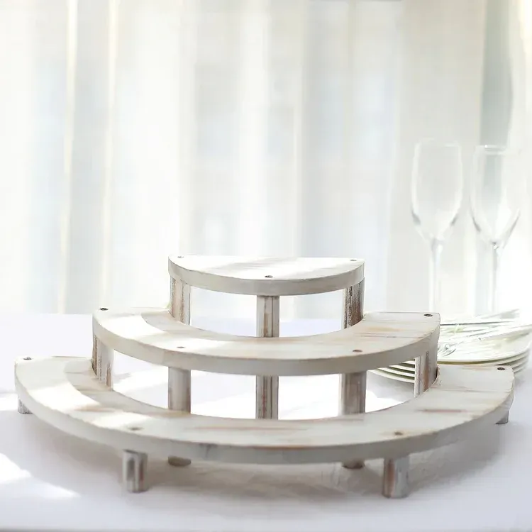 Whitewash Wood 3 Tier Display