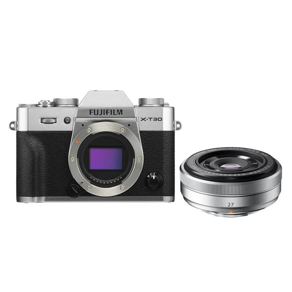 Câmera FujiFilm X-T30 Mirrorless + Lente XF 27mm f/2.8 (Prata)