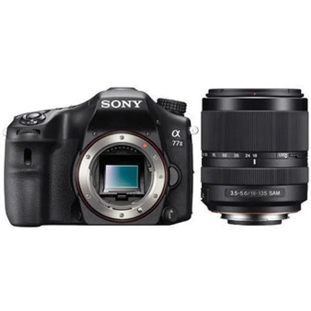Câmera DSLR Sony Alpha a77 II com Lente 18-135mm (ILCA-77MII)