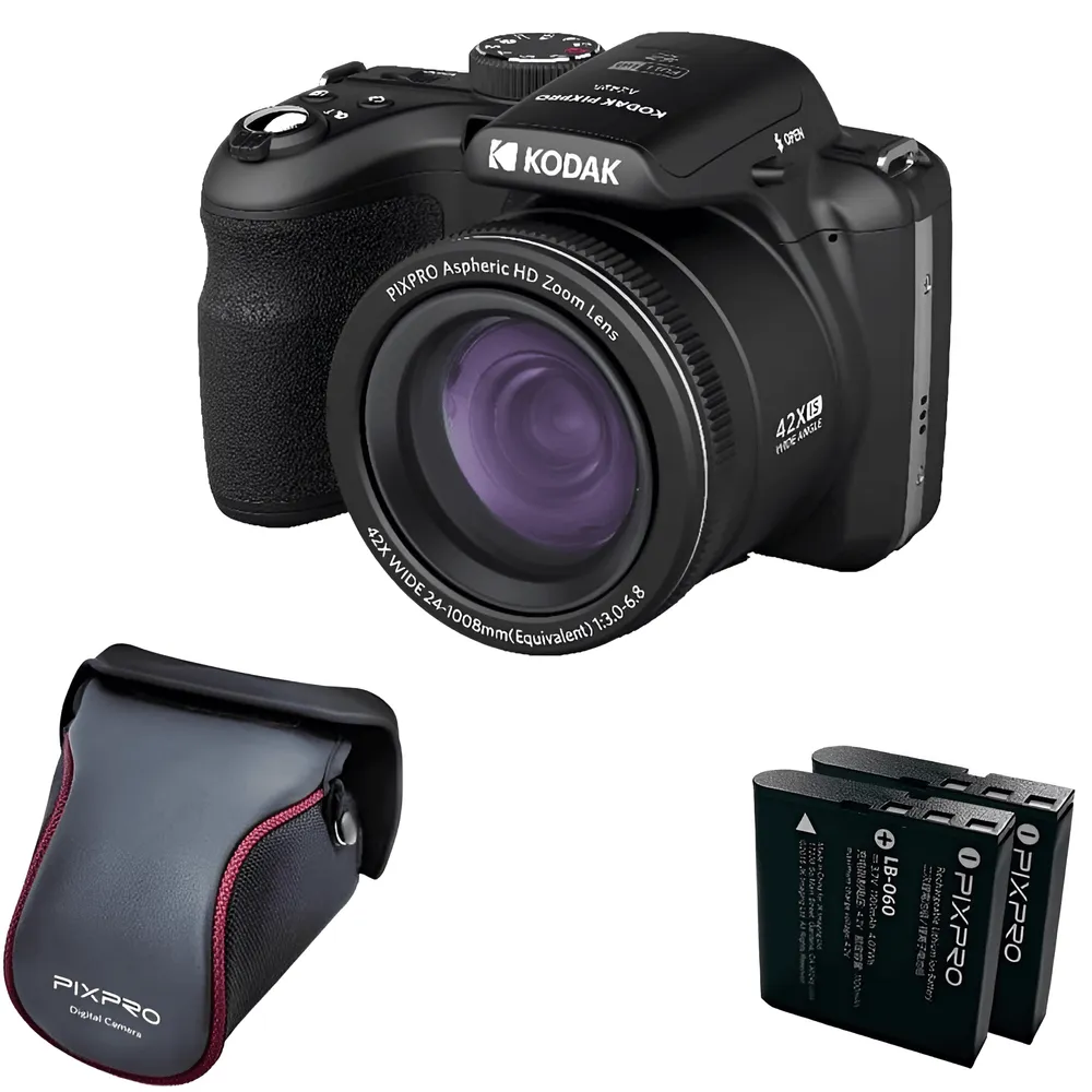 Câmera Kodak PixPro AZ426 Zoom 42x Kit 2x Baterias e Bolsa PixPro