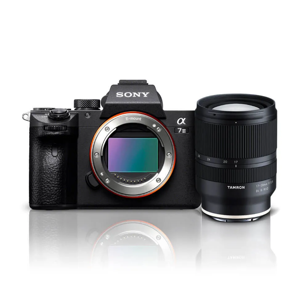 Kit Câmera Sony a7III Mirrorless 4k + Lente Tamron 17-28mm f/2.8 Di III RXD