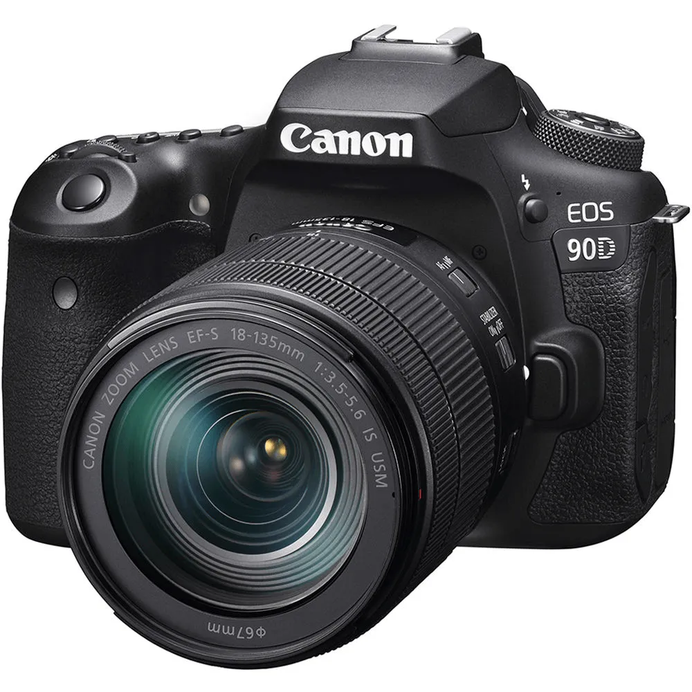 Câmera DSLR Canon EOS 90D com Lente EF-S 18-135mm f/3.5-5.6 IS USM