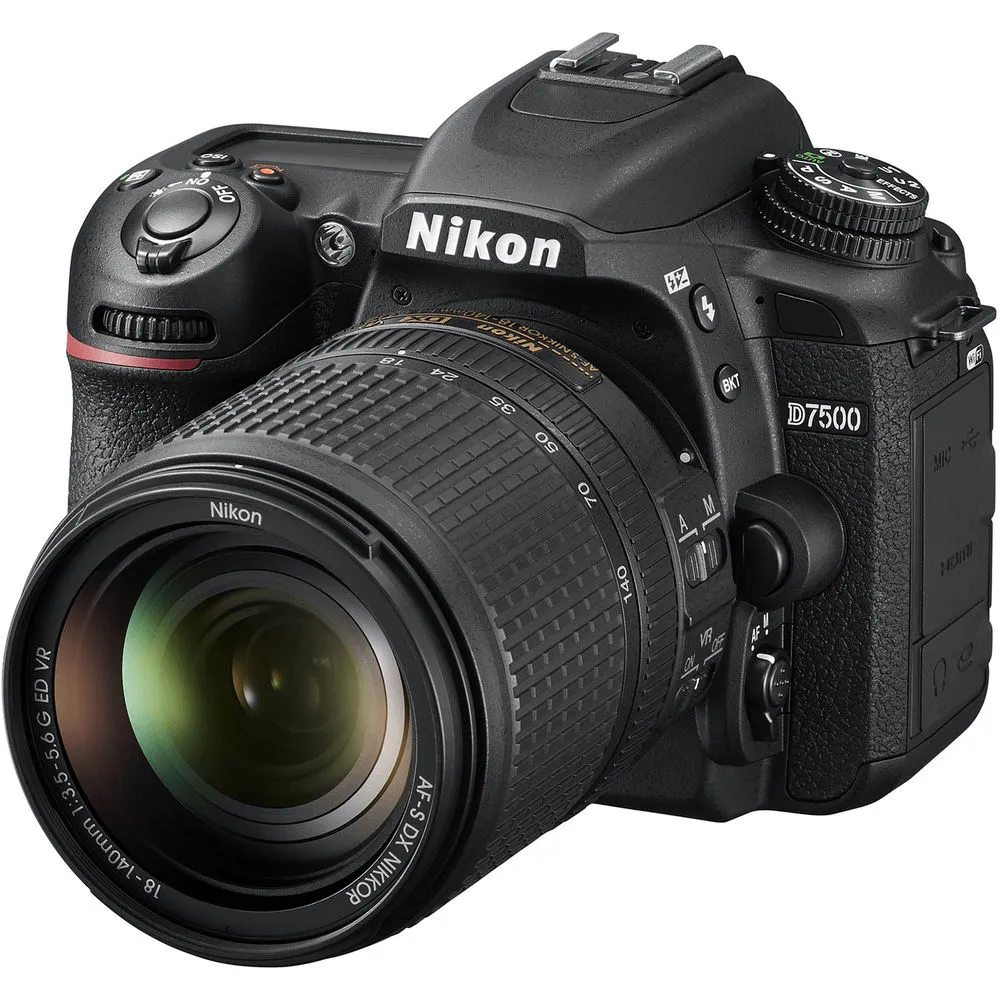 Câmera Nikon D7500 DSLR 4k com Lente Nikon 18-140mm AF-S DX