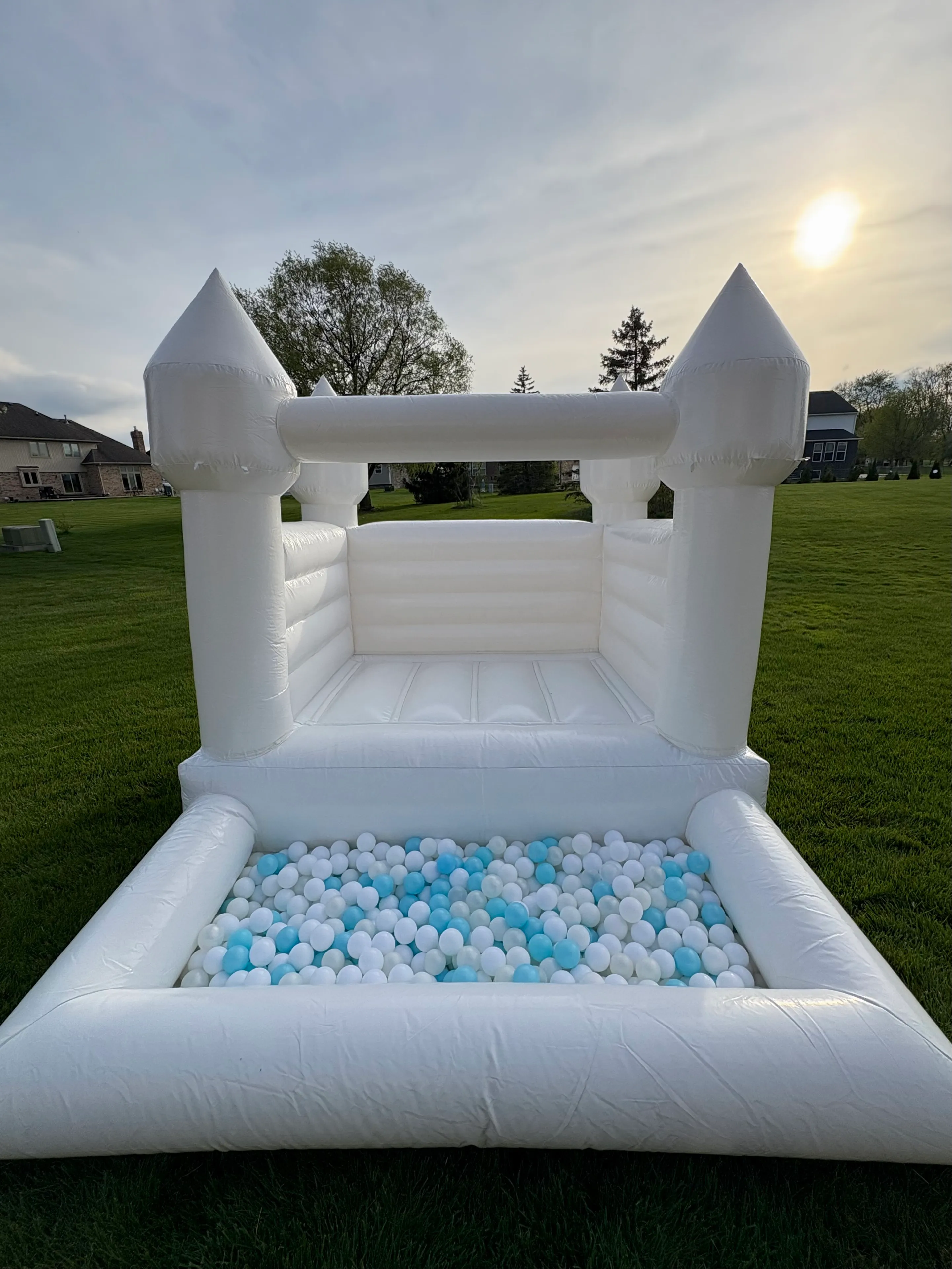 White Bounce with Attached Ball Pit