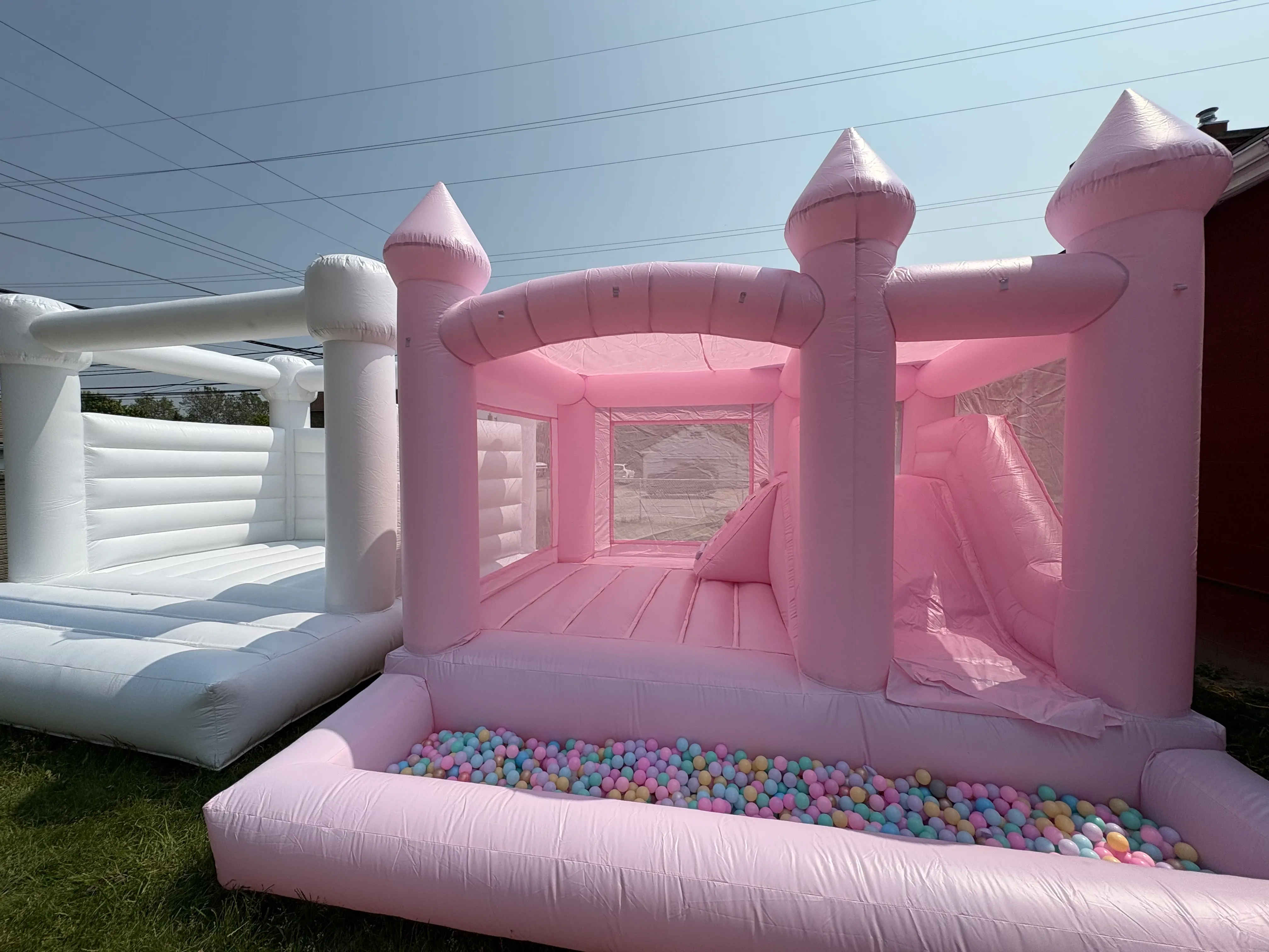 Pink Bounce Castle with Ball Pit
