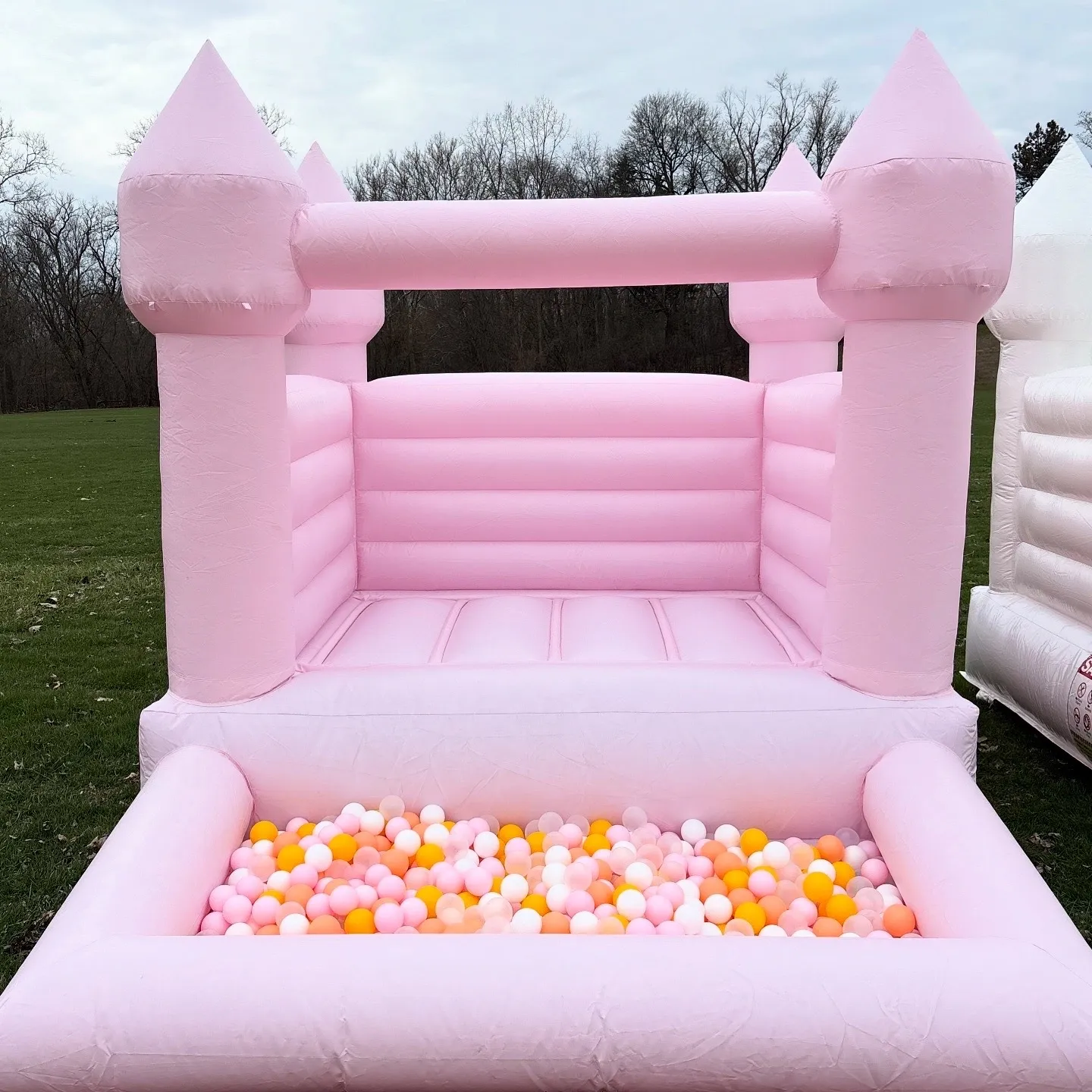 Pastel Pink Bounce with Attached Ball Pit