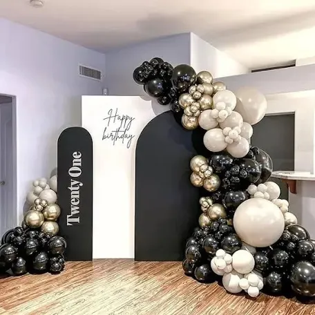 Black and White Arch & Rectangle Backdrop Package (Delivery Item)