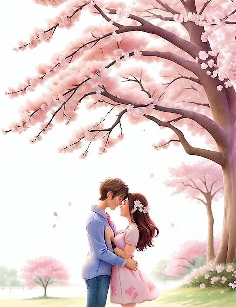 Kissing Cherry Blossom Tree