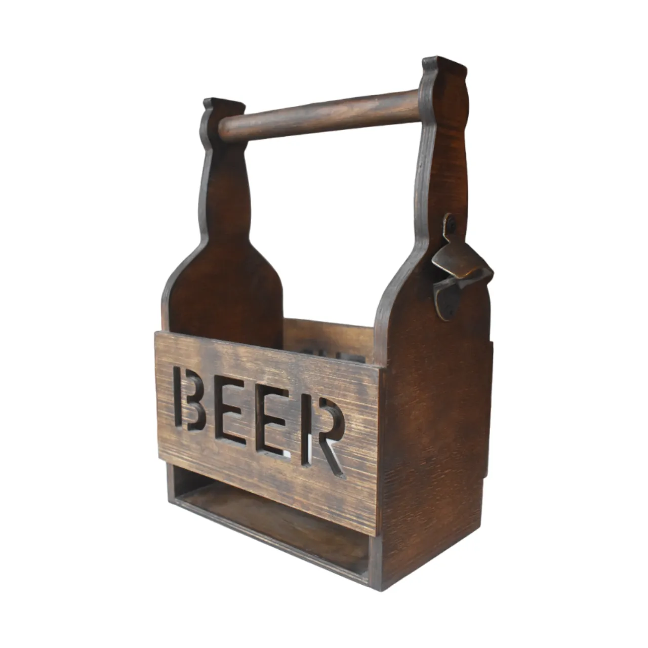 Chariot à bière en bois avec ouvre-bouteille