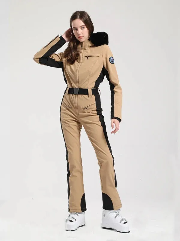 GSOU SNOW <br> PARRY JUMPSUIT FAUX FUR LATTE M <br> RRP $860