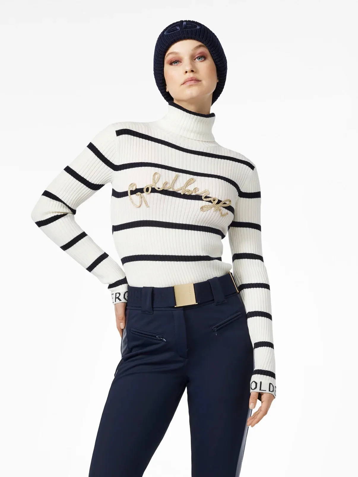 GOLDBERGH <br> WHITE KNIT SWEATER M <br> RRP $620