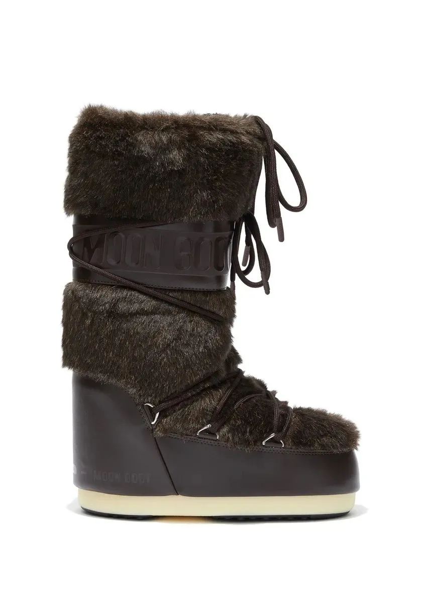 Moon Boot <br> Icon faux-fur snow boots brown Size 39-41 <br> RRP 700