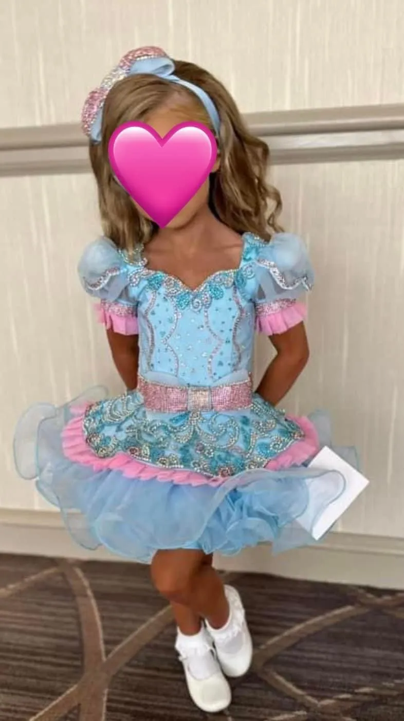 TT- 18/3 Baby Blue/Pink Ruby Belle Glitz