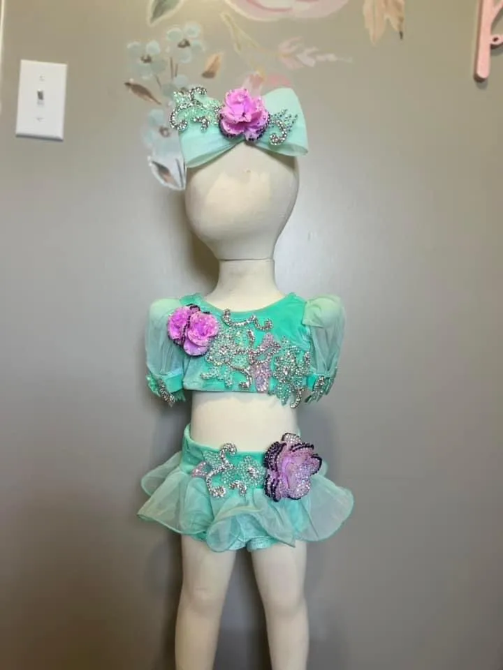 49. A- Ruby Belle mint glitz swim