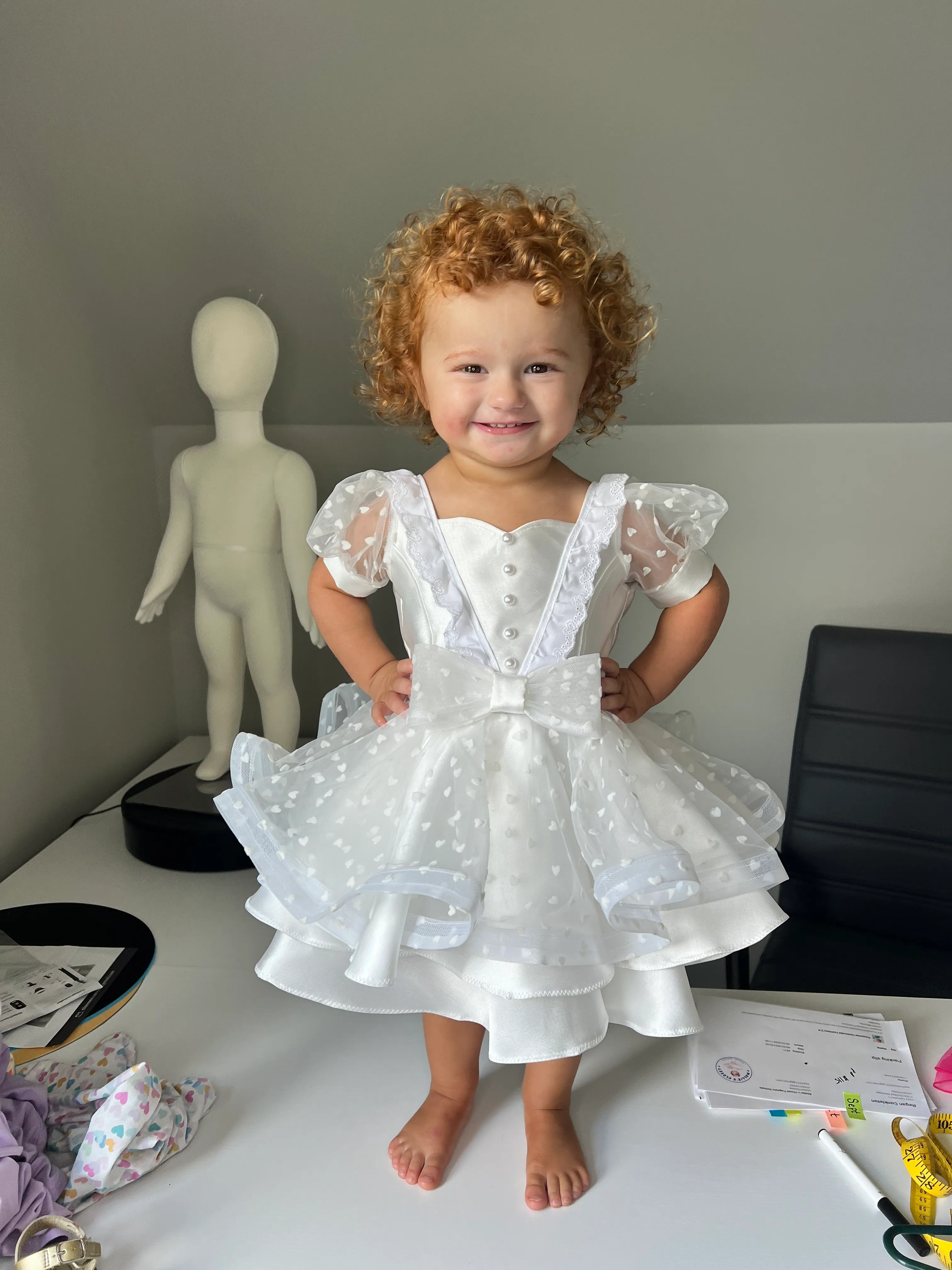 AM- White hearts Natural dress 18/3