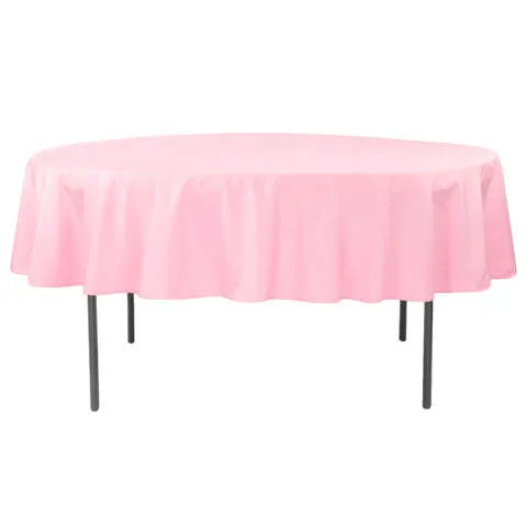 90" Rd Poly Tablecloth Pink