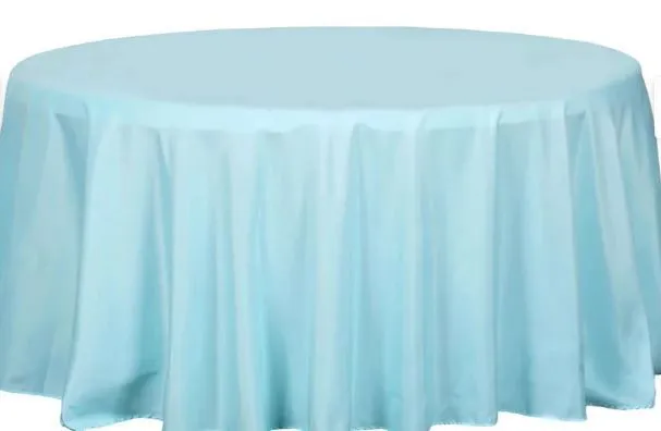 120" Rd Poly Tablecloth - Light Blue