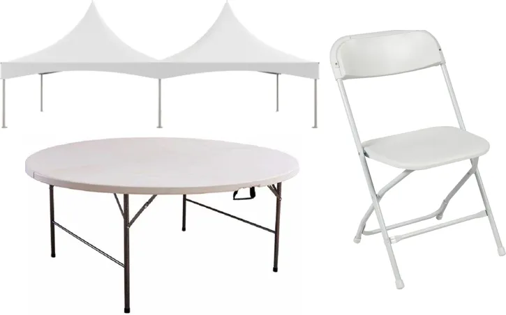 Tent Table Chair Package (20x40 Tent w/Round Tables)