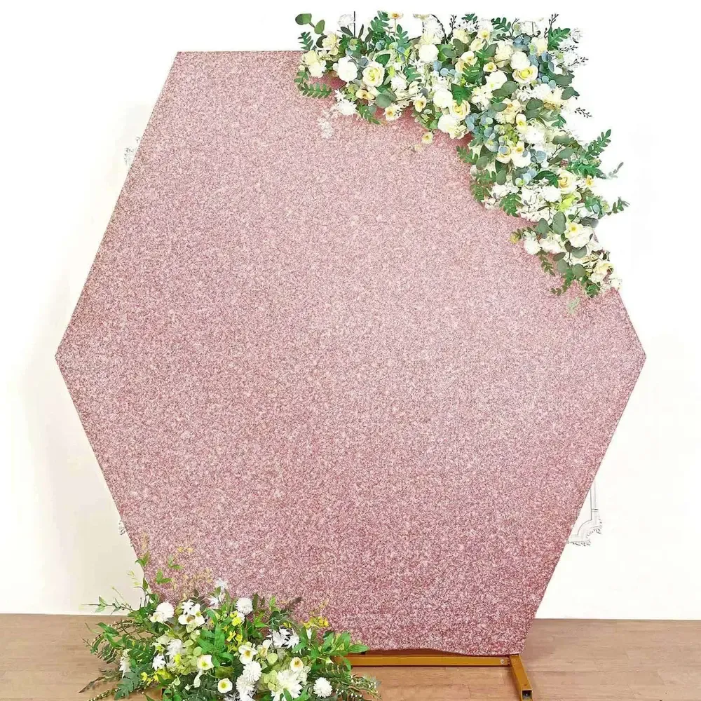 Hexagon Arch Cover - Rose Gold Spandex