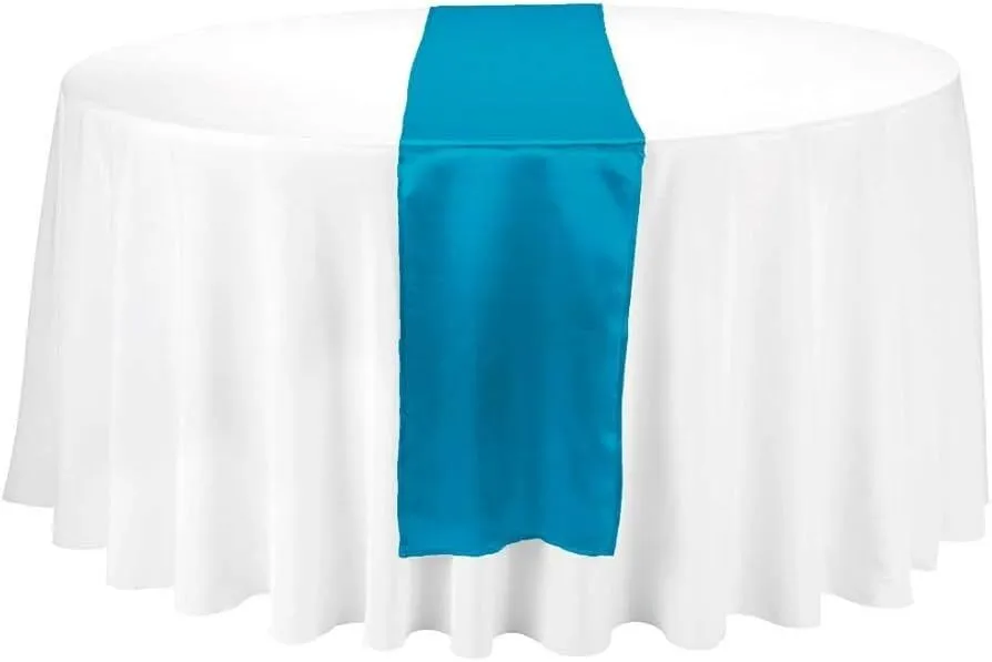 Table Runner - Satin Carribean Blue 14x108