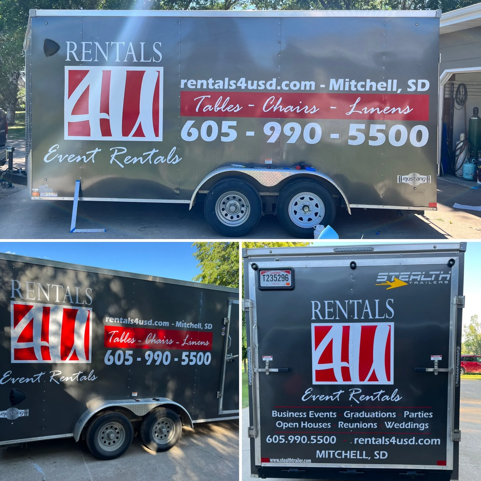 16' Enclosed Trailer Rentals 4U Event Rentals Mitchell, SD