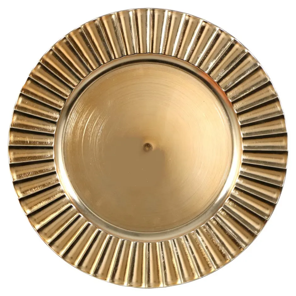 13 inch Gold Fluted Charger Plates