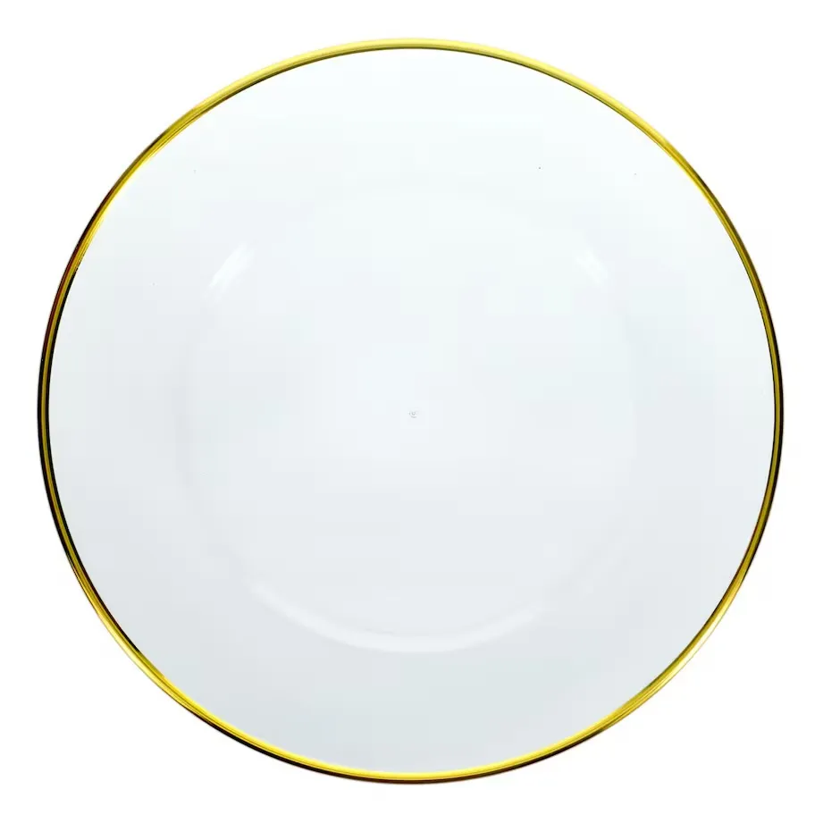13 inch Clear Charger Plates w/Gold Rim