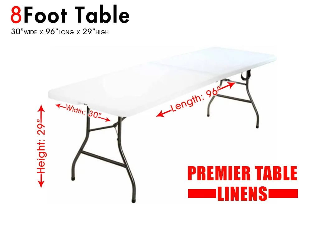 8 Ft Long Tables 