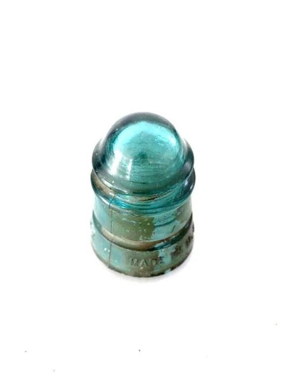 Blue Glass Hemingray No. 9 Candle Holder