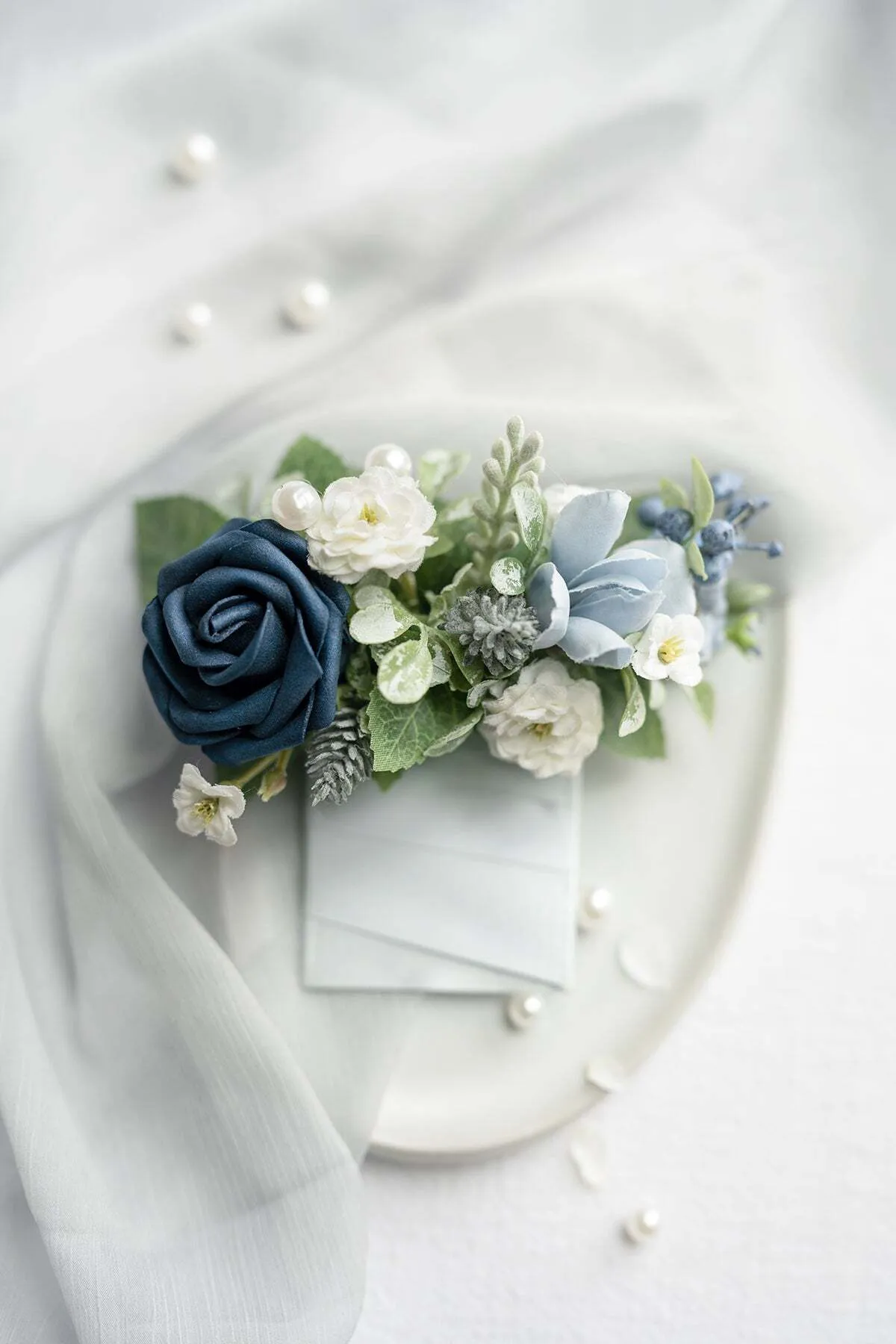 Grooms Pocket Square Boutonniere