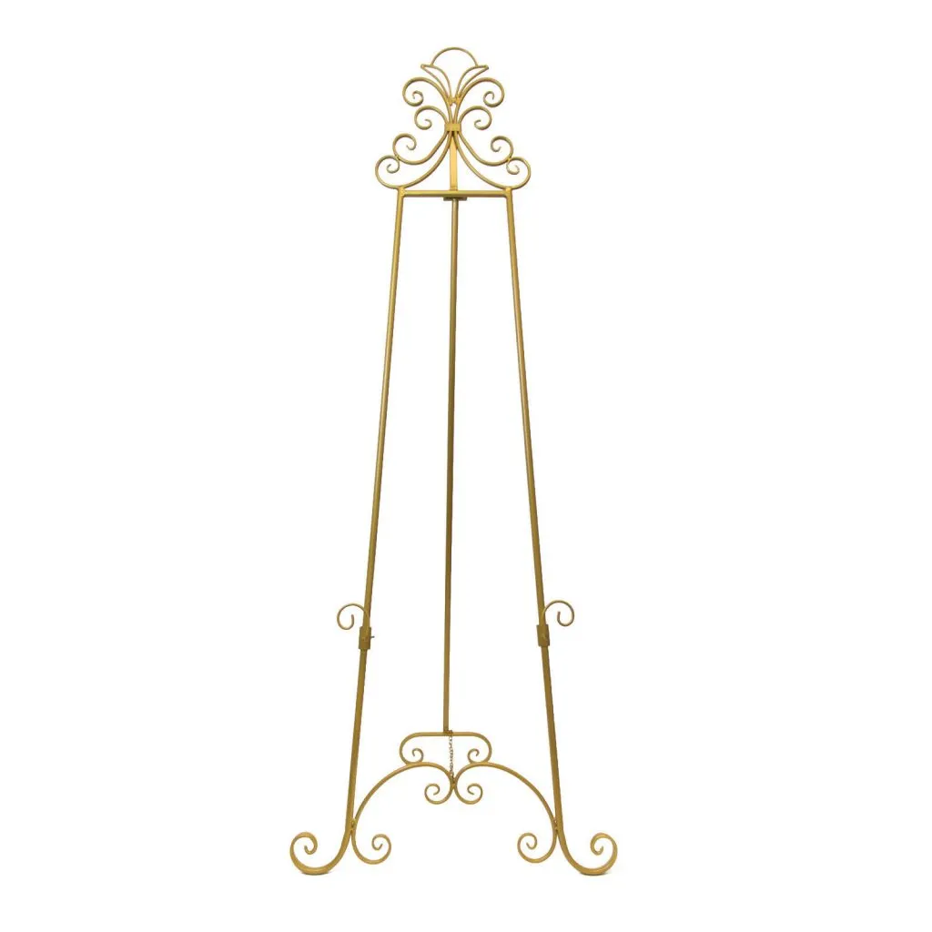 Gloria Floor Easel - Gold Scroll (72")