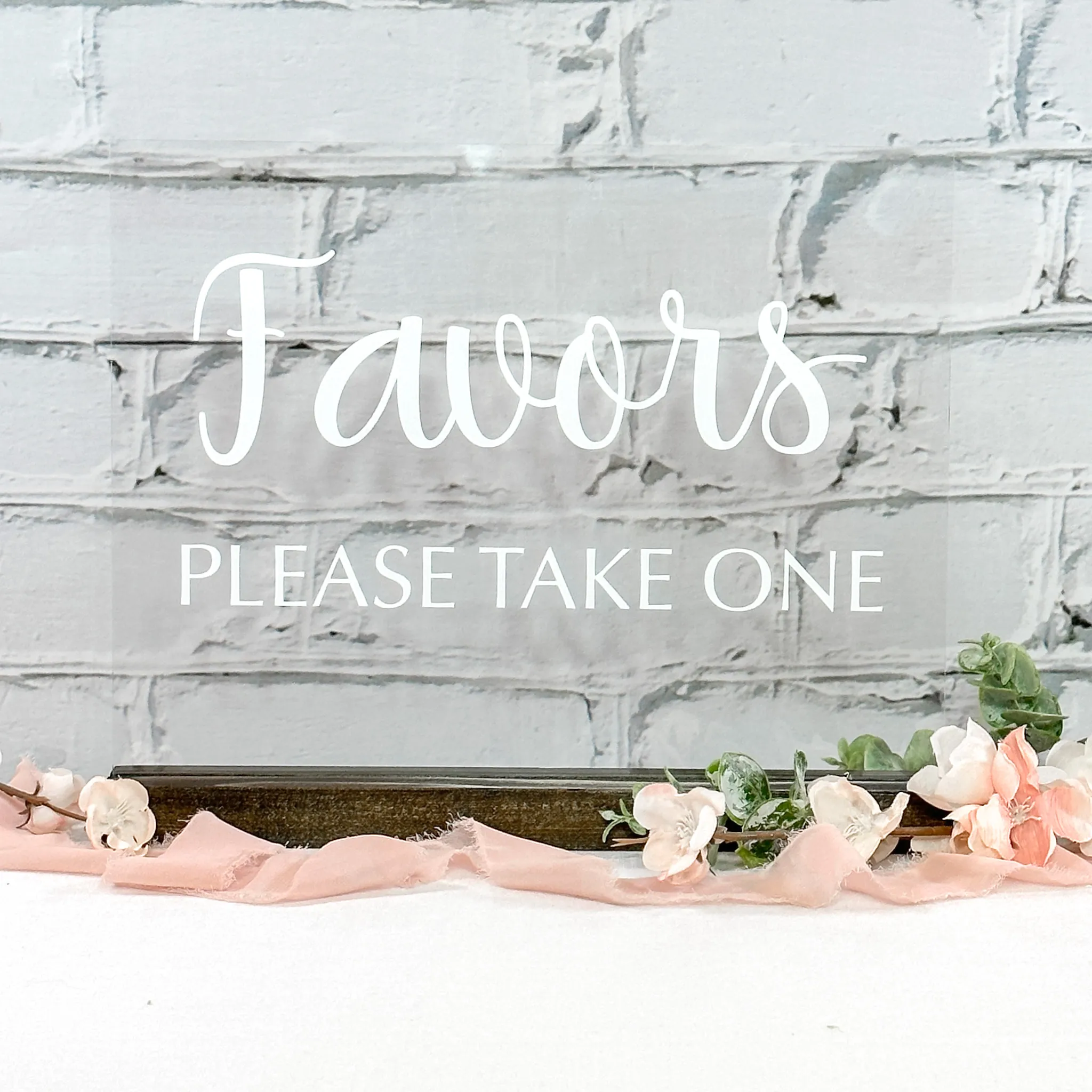 Favors Acrylic Sign (Windsor) - Clear/White