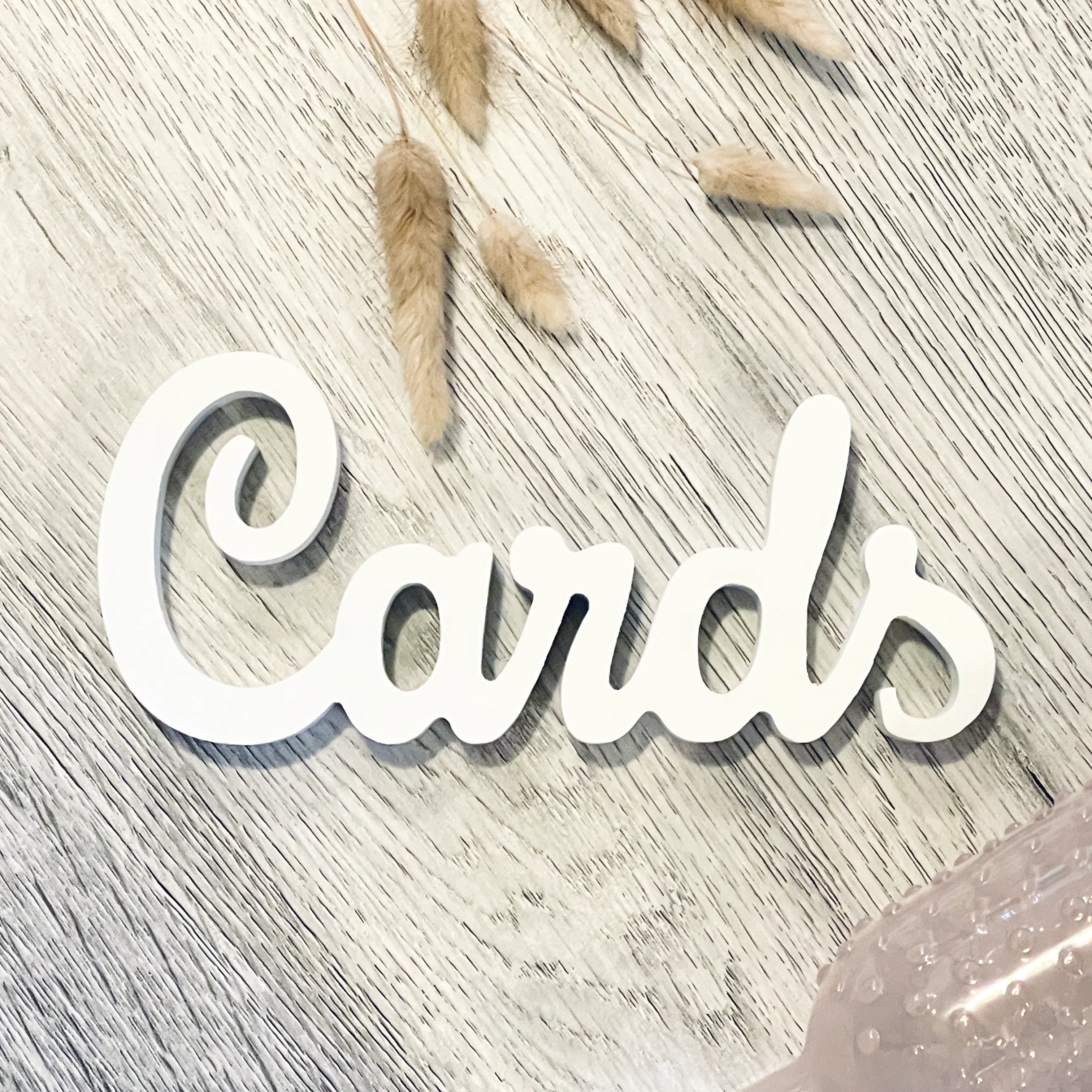 Cards - White Wood Script