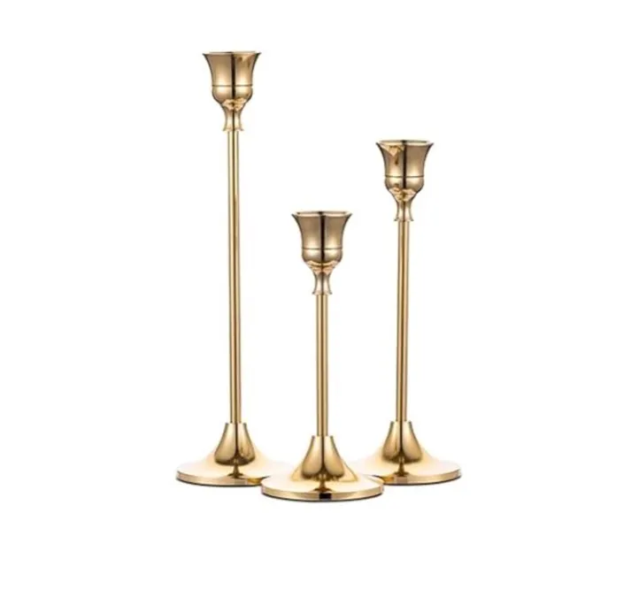 Gold Candlestick Trio