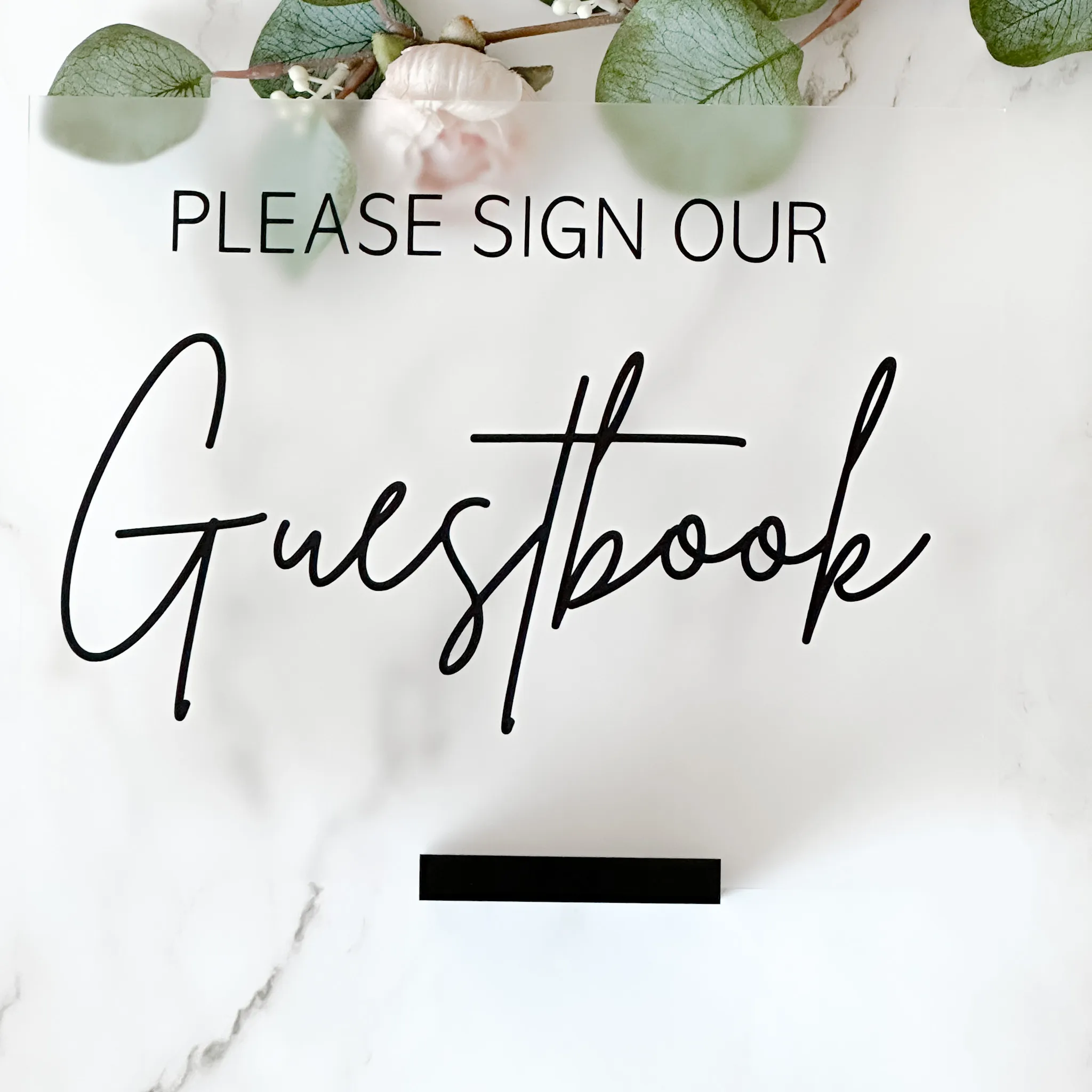 Guestbook Acrylic Sign (London) - Frosted/Black